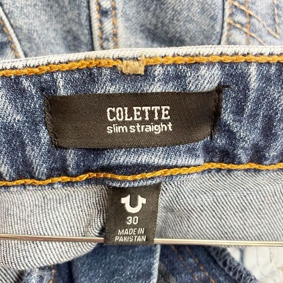 NWT True Religion Colette Slim Straight Jeans in Light Breaker Wash Size 30 | 10 - Picture 12 of 15